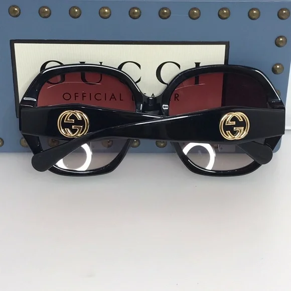Gucci Sunglasses Women's GG0796S 002 Black/Red Gradient - Picture 6 of 16